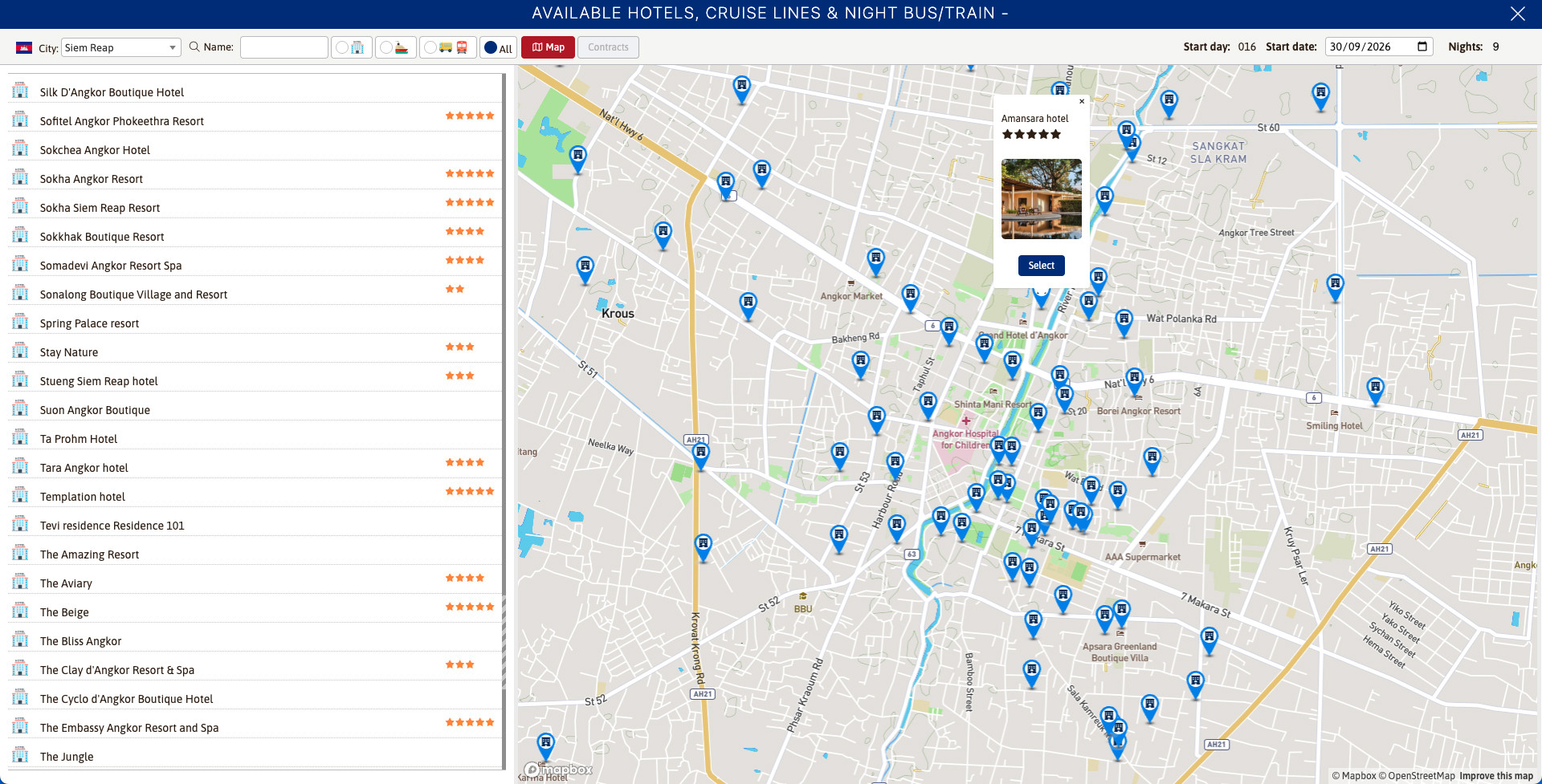 Improved Accommodation Map for Travel Quotations