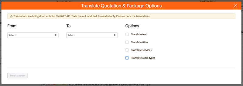 How to translate travel packages – English version of Bohol quotation