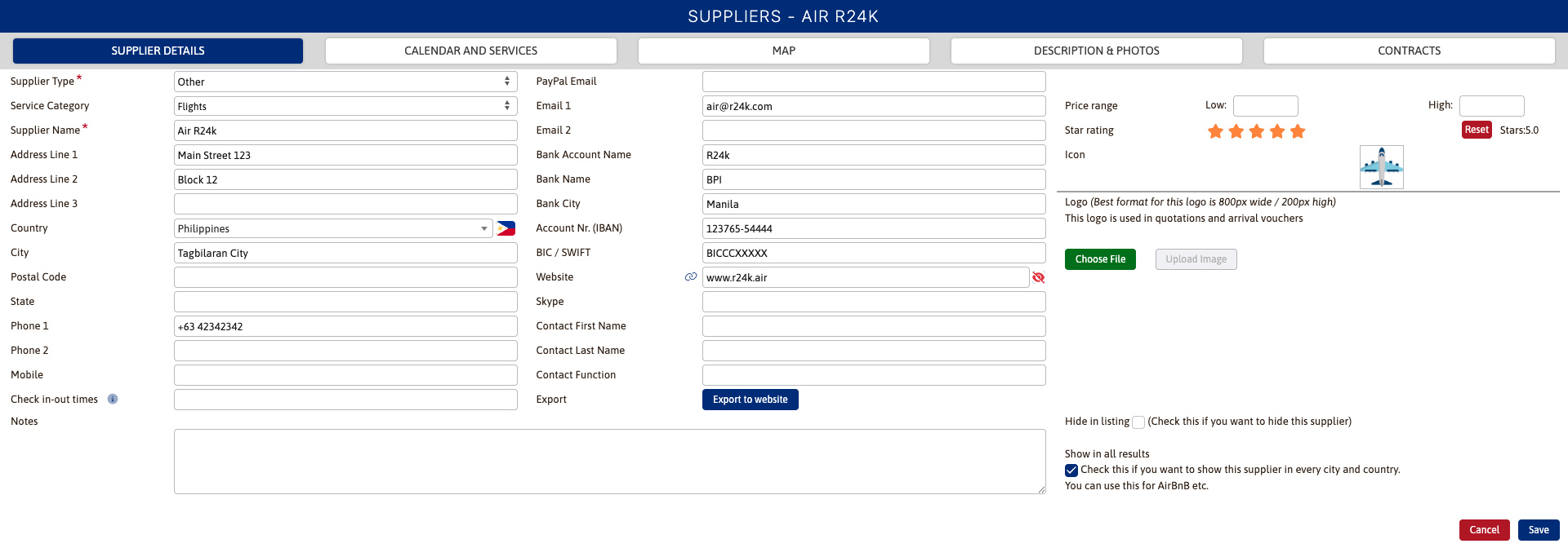 R24k TM Supplier Details