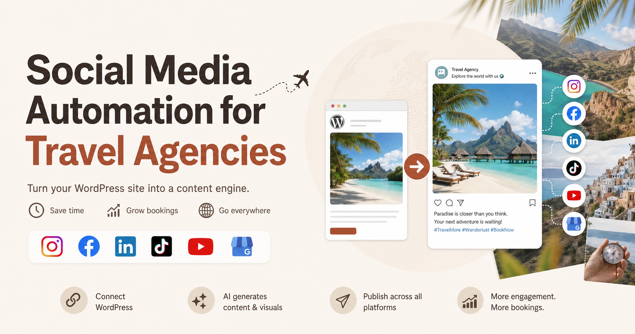 Social media automation for travel agencies